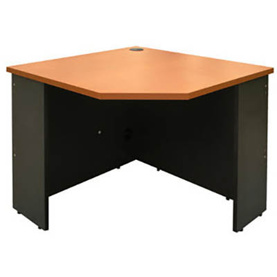 Image for OXLEY CORNER WORKSTATION UNIT 900 X 900 X 600MM BEECH/IRONSTONE from Margaret River Office Products Depot