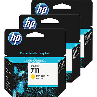 Image for HP CZ136A 711 INK CARTRIDGE YELLOW PACK 3 from MOE Office Products Depot Mackay & Whitsundays