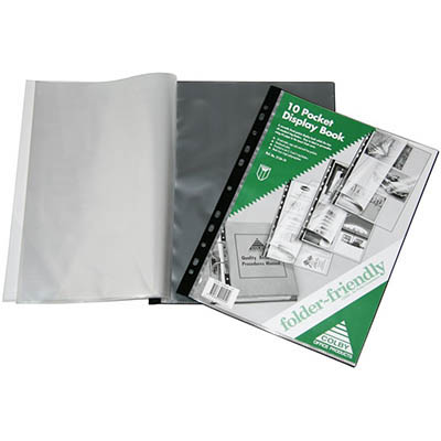 Image for COLBY FOLDER FRIENDLY DISPLAY BOOK NON-REFILLABLE 10 POCKET A4 BLACK from Margaret River Office Products Depot