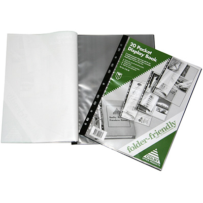 Image for COLBY FOLDER FRIENDLY DISPLAY BOOK NON-REFILLABLE 20 POCKET A4 BLACK from Margaret River Office Products Depot