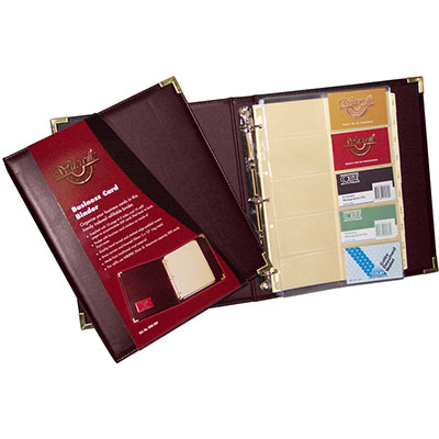 Image for WATERVILLE BUSINESS CARD BINDER 300 CARD CAPACITY A4 BURGUNDY from Albany Office Products Depot