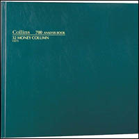 collins 700 series analysis book 32 money column 96 leaf a3.5 green