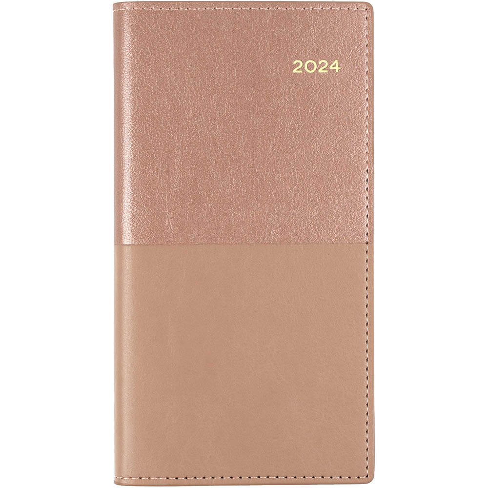 Image for COLLINS VANESSA SLIMLINE 375.V49 DIARY WEEK TO VIEW B6/7 LANDSCAPE ROSE GOLD from Ross Office Supplies Office Products Depot