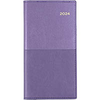 collins vanessa slimline 375.v55 diary week to view b6/7 landscape purple