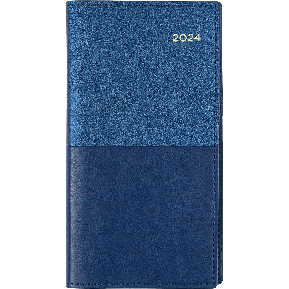 Image for COLLINS VANESSA SLIMLINE 375.V59 DIARY WEEK TO VIEW B6/7 LANDSCAPE BLUE from Ross Office Supplies Office Products Depot