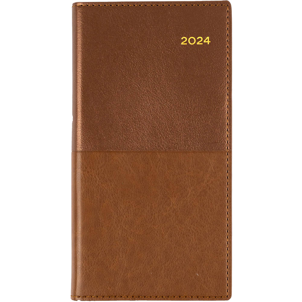 Image for COLLINS VANESSA SLIMLINE 375.V90 DIARY WEEK TO VIEW B6/7 LANDSCAPE TAN from Ross Office Supplies Office Products Depot