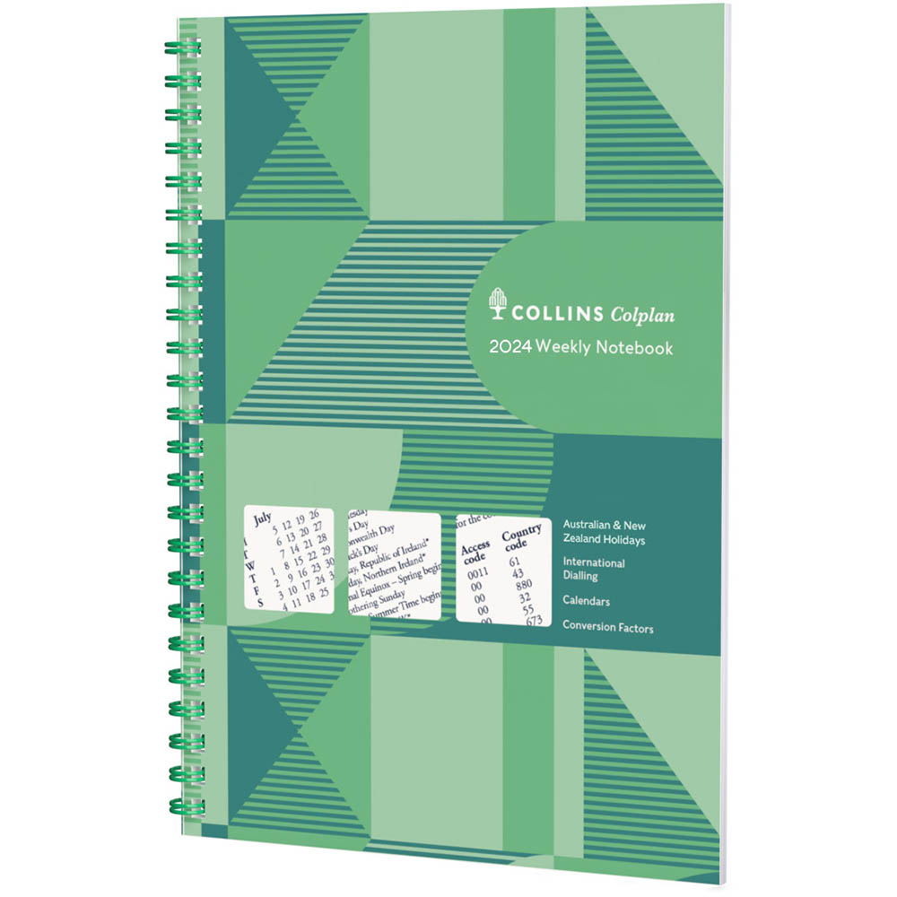 Image for COLLINS COLPLAN 62.P52 DIARY WITH NOTES WEEK TO VIEW A4 GREEN from Office Products Depot Gold Coast