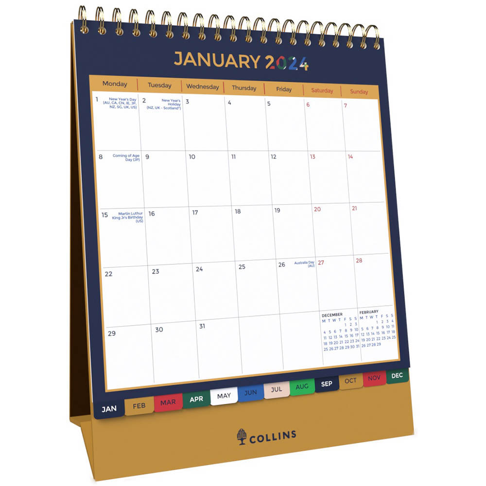 Image for COLLINS EDGE MIRA EDMRDC DESK CALENDAR MONTH TO VIEW 220 X 175MM from Ross Office Supplies Office Products Depot