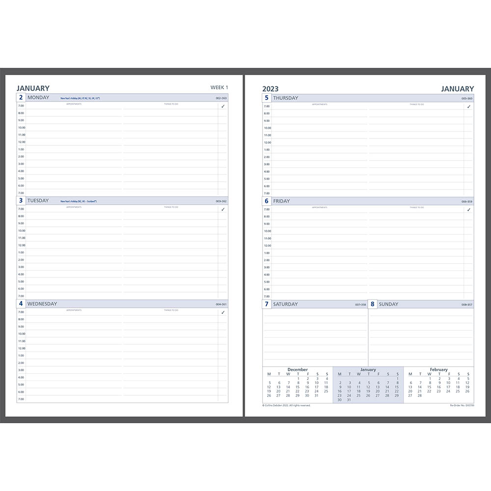 Image for DEBDEN DAYPLANNER 819363 EXECUTIVE EDITION REFILL WEEK TO VIEW from OFFICEPLANET OFFICE PRODUCTS DEPOT