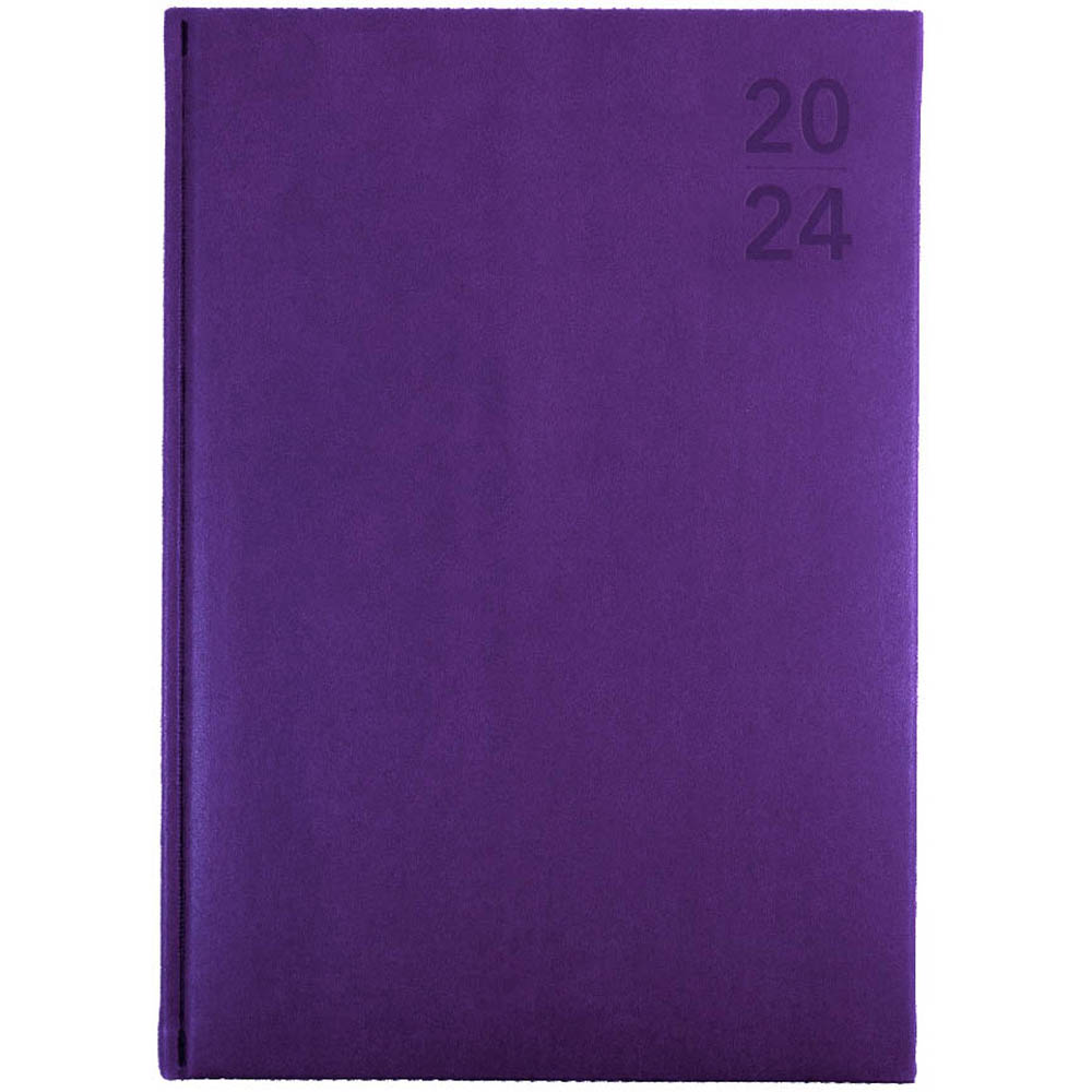 Image for DEBDEN SILHOUETTE S4100.P55 DIARY DAY TO PAGE A4 PURPLE from Ross Office Supplies Office Products Depot