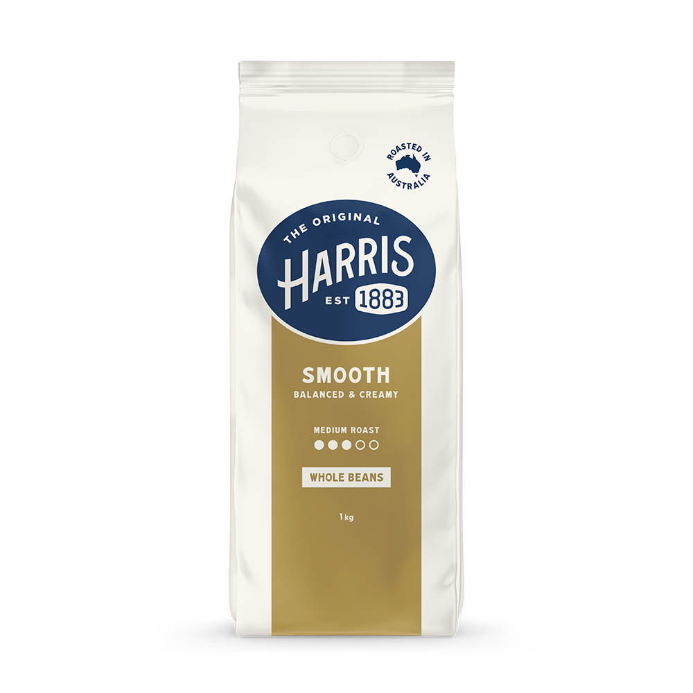 Image for HARRIS SMOOTH COFFEE BEANS MEDIUM ROAST 1KG BAG from MOE Office Products Depot Mackay & Whitsundays