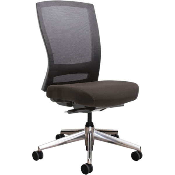 Image for BURO MENTOR TASK CHAIR HIGH MESH BACK ALUMINIUM BASE BLACK from Barkers Rubber Stamps & Office Products Depot
