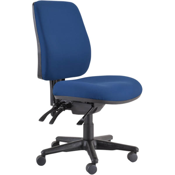 Image for BURO ROMA TASK CHAIR HIGH BACK 3-LEVER JETT FABRIC DARK BLUE from Office Products Depot Gold Coast
