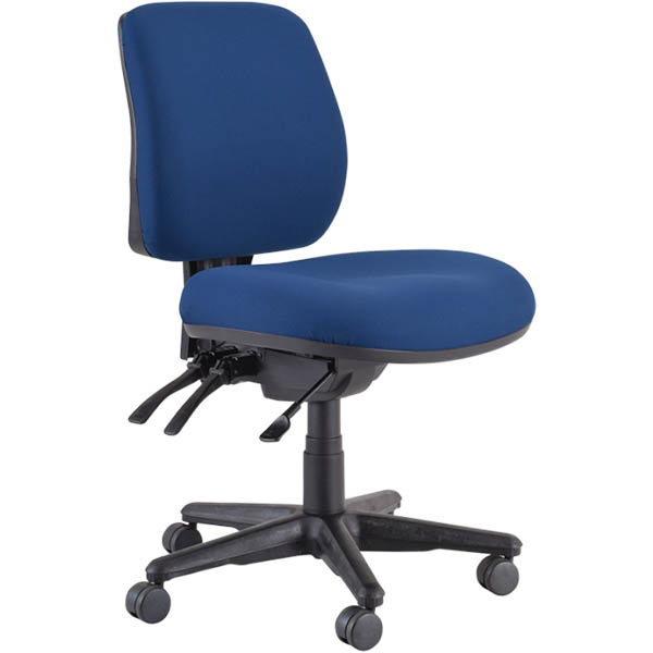 Image for BURO ROMA TASK CHAIR MEDIUM BACK 3-LEVER JETT FABRIC DARK BLUE from Office Products Depot Gold Coast