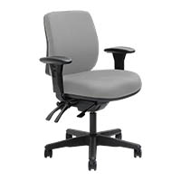dal ergoselect spark ergonomic chair medium back 3 lever seat slide black nylon base arms