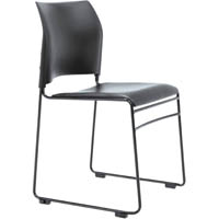 buro maxim visitor chair sled base black frame black vinyl seat