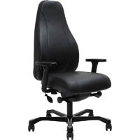 serati support high back chair pro-control synchro adjustable armrest black aluminium base footplates neo black leather