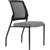 urbin 4 leg mesh back chair glides black frame steel seat