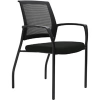 urbin 4 leg mesh back armchair glides black frame onyx seat