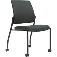 urbin 4 leg chair castors black frame slate seat and inner back