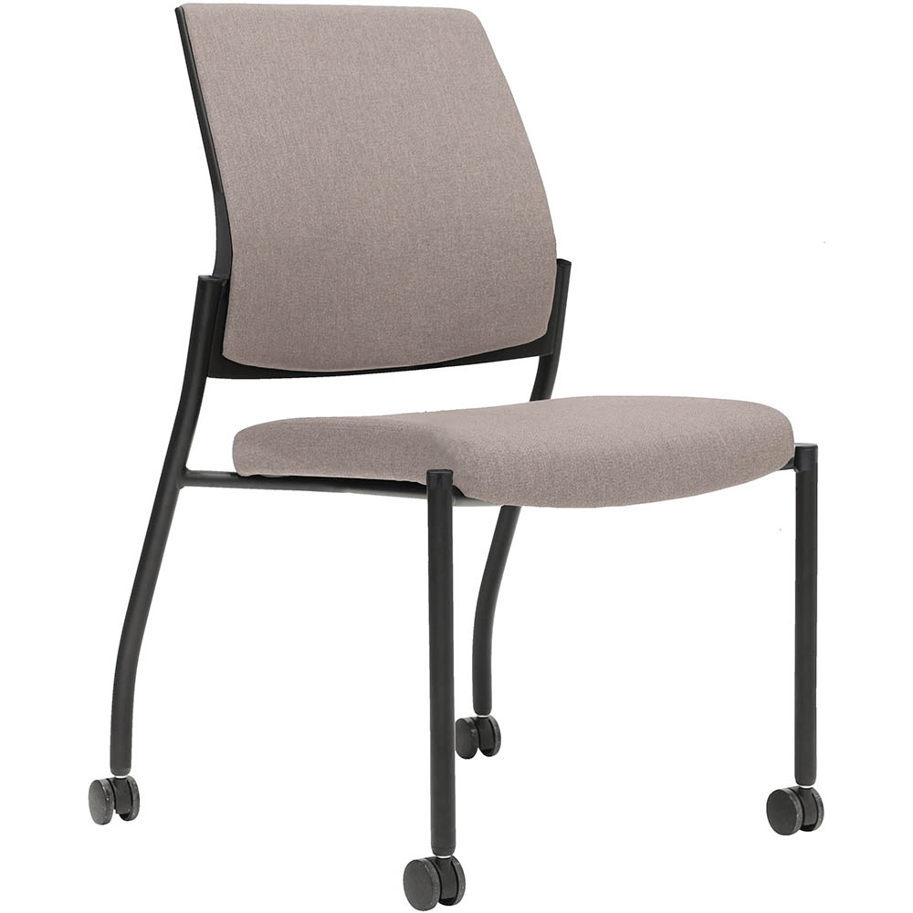 Image for URBIN 4 LEG CHAIR CASTORS BLACK FRAME PETAL SEAT AND INNER BACK from MOE Office Products Depot Mackay & Whitsundays