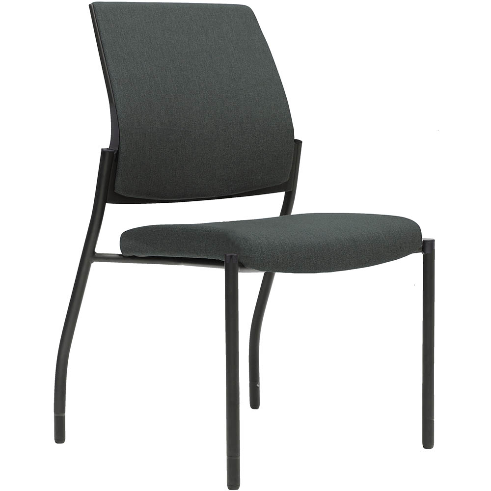 Image for URBIN 4 LEG CHAIR GLIDES BLACK FRAME SLATE SEAT AND INNER BACK from MOE Office Products Depot Mackay & Whitsundays