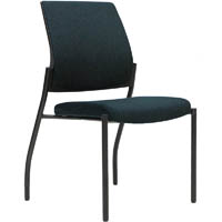 urbin 4 leg chair glides black frame navy seat and inner back