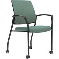 urbin 4 leg armchair castor black frame gravity teal seat inner and outer back