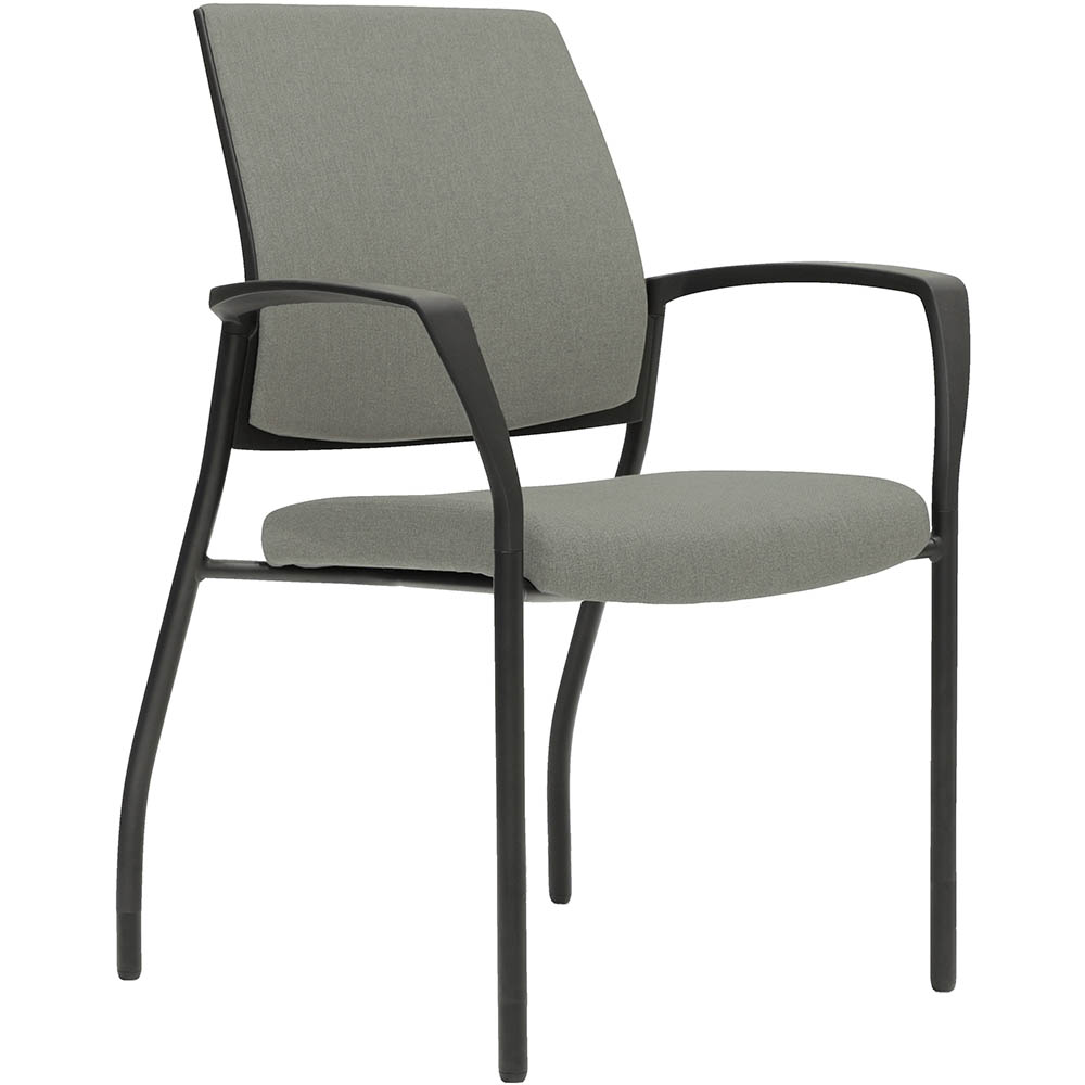 Image for URBIN 4 LEG ARMCHAIR GLIDES BLACK FRAME GRAVITY STEEL FABRIC SEAT INNER AND OUTER BACK from MOE Office Products Depot Mackay & Whitsundays
