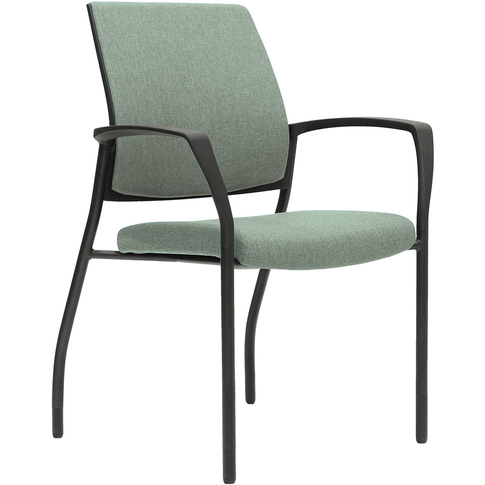 Image for URBIN 4 LEG ARMCHAIR GLIDES BLACK FRAME GRAVITY CLOUD FABRIC SEAT INNER AND OUTER BACK from MOE Office Products Depot Mackay & Whitsundays
