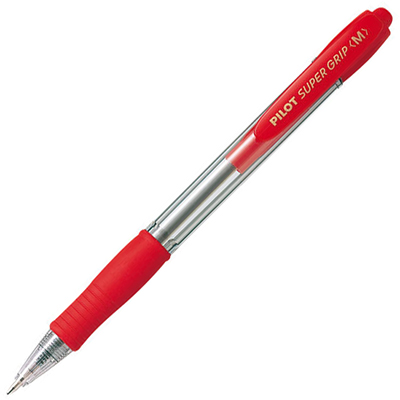 Image for PILOT SUPER GRIP RETRACTABLE BALLPOINT PEN MEDIUM 1.0MM RED from Margaret River Office Products Depot