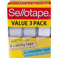 sellotape value pack dispensers 18mm x 12m