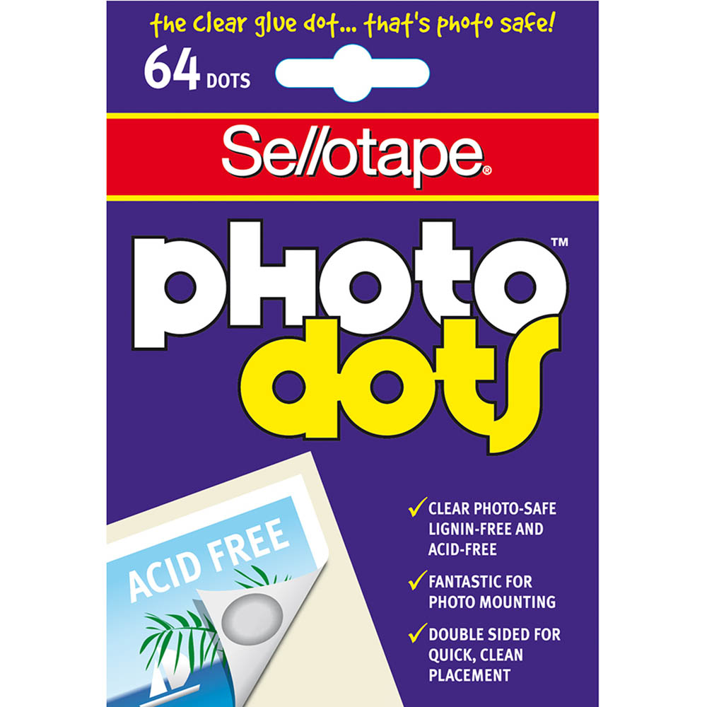 Image for SELLOTAPE PHOTO DOTS ACID FREE PACK 64 from Total Supplies Pty Ltd