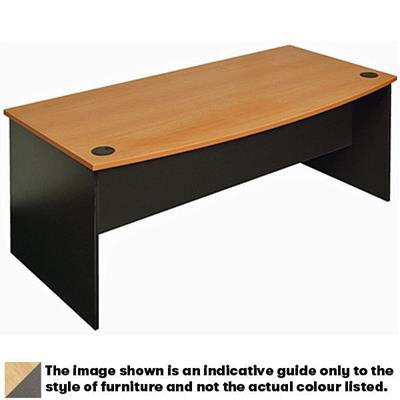 Image for OXLEY BOW FRONT DESK 1800 X 1050 X 730MM BEECH/IRONSTONE from Barkers Rubber Stamps & Office Products Depot