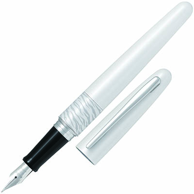 Image for PILOT MR2 FOUNTAIN PEN WHITE TIGER MEDIUM NIB BLACK from Albany Office Products Depot