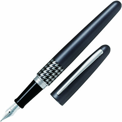 Image for PILOT MR3 FOUNTAIN PEN GREY HOUNDSTOOTH MEDIUM NIB BLACK from Ross Office Supplies Office Products Depot