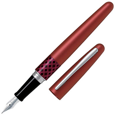 Image for PILOT MR3 FOUNTAIN PEN RED WAVE MEDIUM NIB BLACK from Office Products Depot