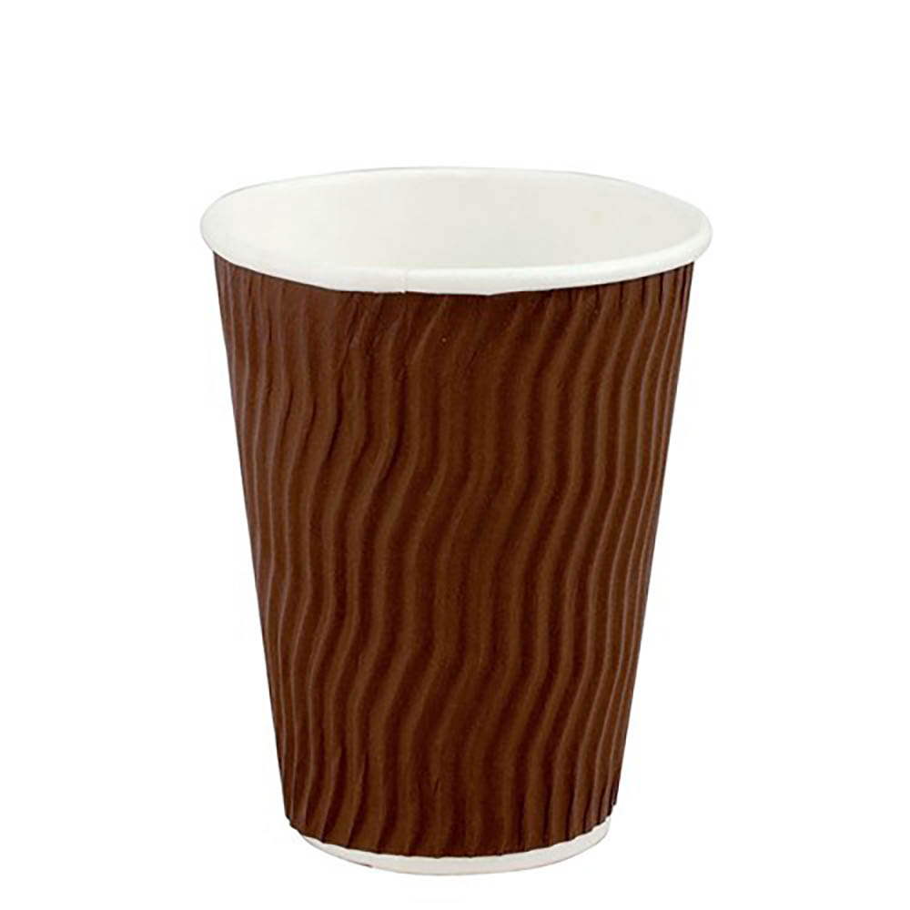 Image for CAPRI RIPPLE DOUBLE WALL CUP 12OZ BROWN BOX 500 from OFFICEPLANET OFFICE PRODUCTS DEPOT