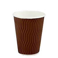 capri ripple double wall cup 12oz brown box 500