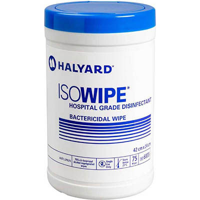 Image for HALYARD ISOWIPE HOSPITAL GRADE DISINFECTANT BACTERICIDAL WIPES TUB 75 from Total Supplies Pty Ltd