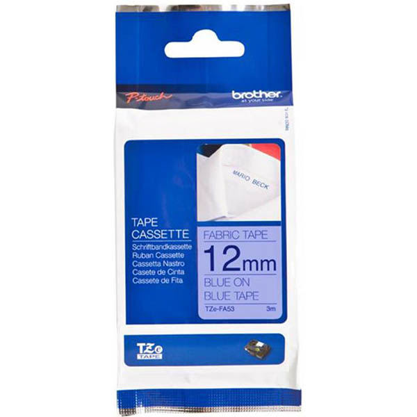 Image for BROTHER TZE-FA53 FABRIC TAPE 12MM X 3M BLUE ON BLUE from Ross Office Supplies Office Products Depot