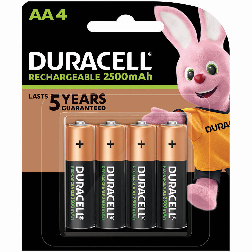 Image for DURACELL RECHARGEABLE AA BATTERY PACK 4 from Ross Office Supplies Office Products Depot