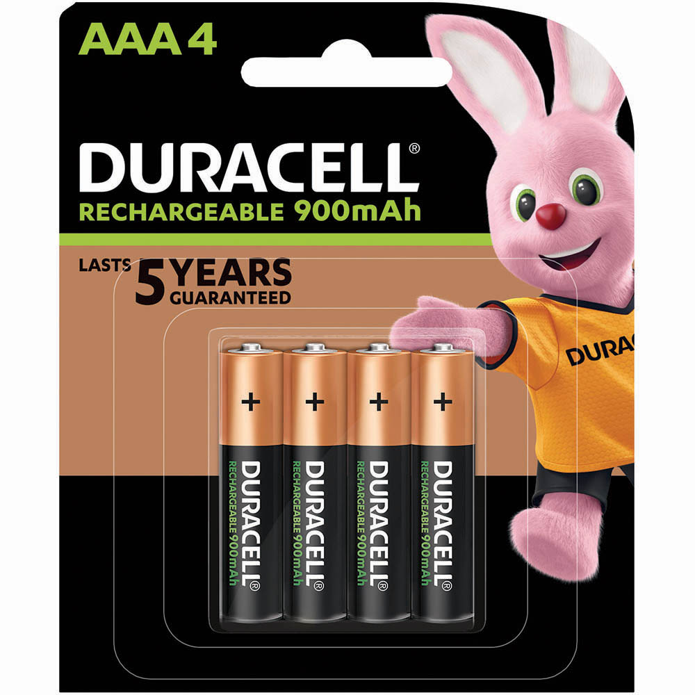 Image for DURACELL RECHARGEABLE AAA BATTERY PACK 4 from Total Supplies Pty Ltd