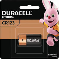 duracell cr123 coppertop lithium 3v battery
