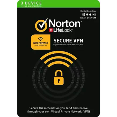 Image for NORTON WIFI PRIVACY 1 USER 3 DEVICE 1 YEAR from MOE Office Products Depot Mackay & Whitsundays