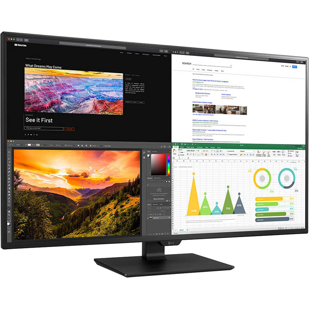 Image for LG 43UN700-B UHD 4K IPS HDR10 MONITOR 43 INCH BLACK from Barkers Rubber Stamps & Office Products Depot