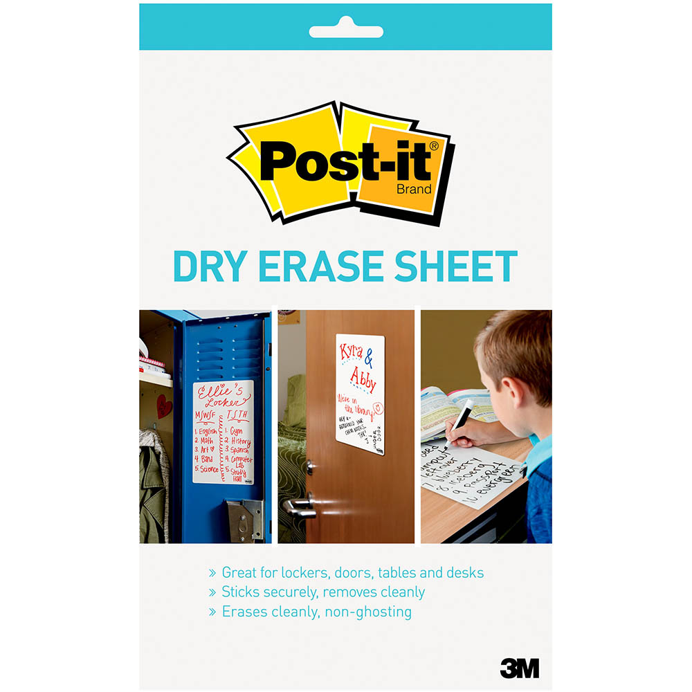 Image for POST-IT SUPER STICKY INSTANT DRY ERASE SHEETS 177 X 287MM PACK 3 from Total Supplies Pty Ltd