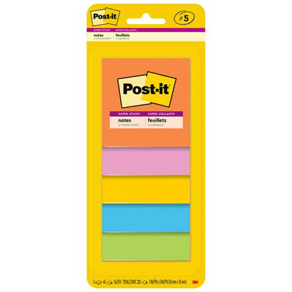 Image for POST-IT 3321-5SSAU SUPER STICKY NOTES 76 X 76MM ENERGY BOOST PACK 5 from Office Products Depot