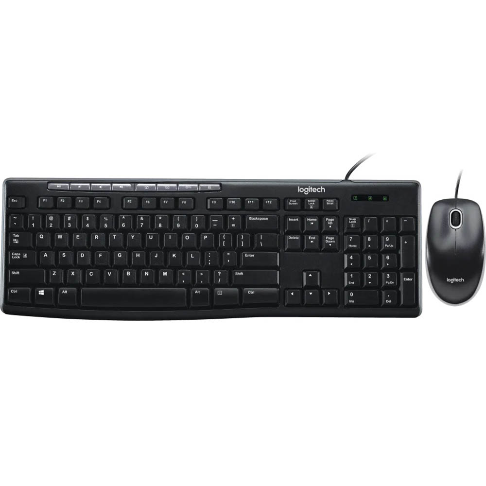 Image for LOGITECH MK200 WIRED MEDIA KEYBOARD AND MOUSE COMBO BLACK from OFFICEPLANET OFFICE PRODUCTS DEPOT