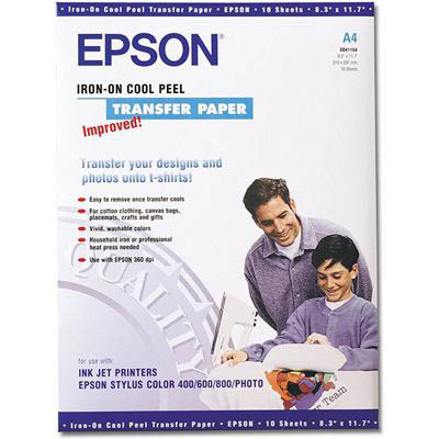 Image for EPSON IRON-ON TRANSFERS PAPER A4 124GSM WHITE PACK 10 from Ross Office Supplies Office Products Depot